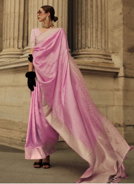 Pink Engagement Trendy Saree