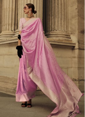 Pink Engagement Trendy Saree