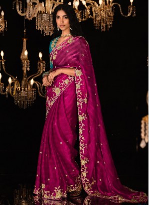 Pink Fancy Fabric Trendy Saree