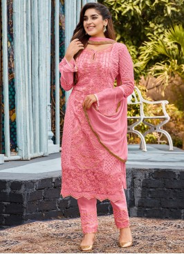 Pink Faux Georgette Trendy Salwar Suit