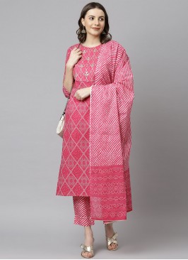 Pink Festival Cotton Trendy Salwar Suit
