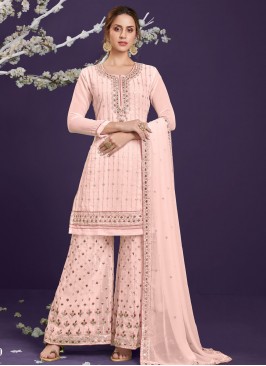 Pink Festival Faux Georgette Designer Pakistani Salwar Suit