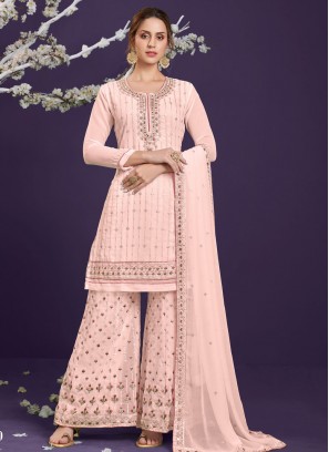 Pink Festival Faux Georgette Designer Pakistani Salwar Suit