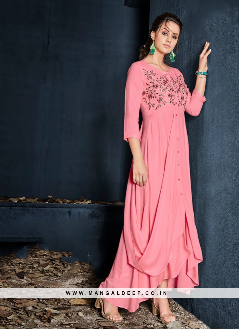 Shop for Designer Party Wear Kurti Online | Pink Kurti