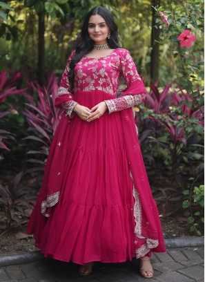 Pink Georgette Gown 