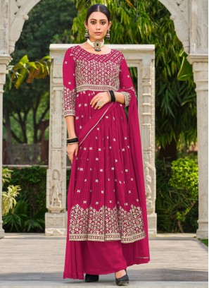 Pink Georgette Trendy Salwar Kameez