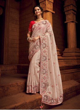 Pink Mehndi Classic Designer Saree