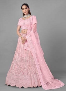 Pink Net Lehenga Choli