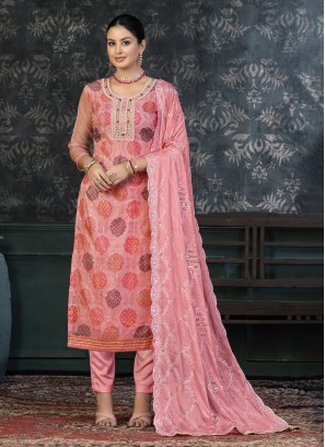 Pink Organza Salwar Suit