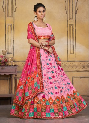 Pink Party A Line Lehenga Choli