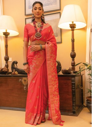 Pink Party Contemporary Style Saree