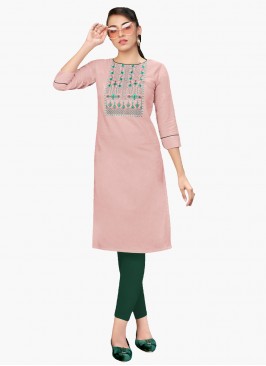 Pink Party Party Wear Kurti