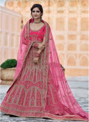 Pink Patch Border Lehenga Choli