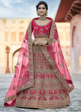 Pink Patch Border Lehenga Choli