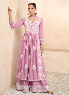 Pink Rayon Thread Designer Salwar Kameez