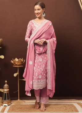 Pink Reception Chinon Pakistani Salwar Suit