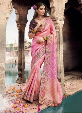 Pink Reception Silk Designer Saree