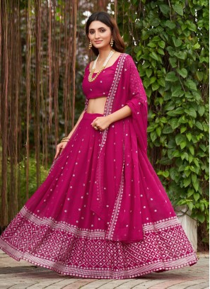 Pink Sangeet Georgette Lehenga Choli