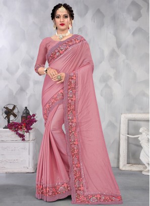 Pink Sequins Festival Designer Saree