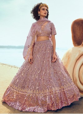 Pink Sequins Festival Trendy Lehenga Choli