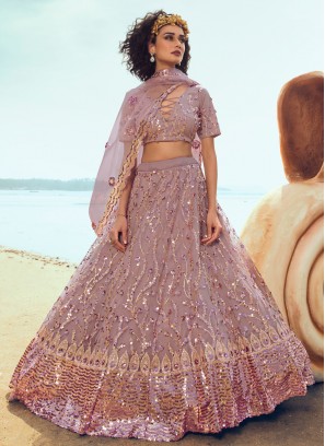 Pink Sequins Festival Trendy Lehenga Choli