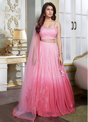 Pink Sequins Readymade Lehenga Choli