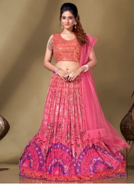 Pink Sequins Wedding Lehenga Choli