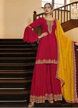 Pink Silk Designer Pakistani Salwar Suit