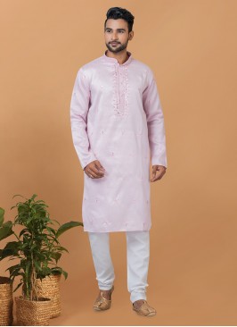 Pink Silk Party Kurta Pyjama