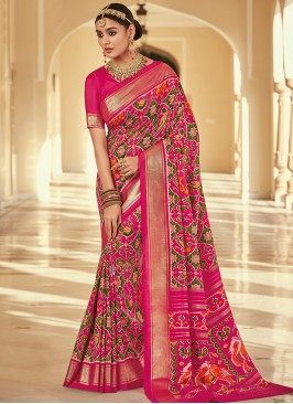 Pink Silk Trendy Saree