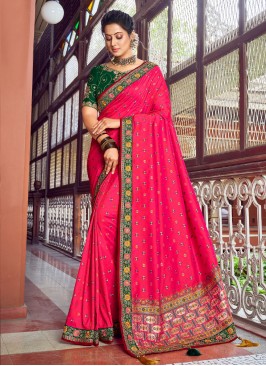 Pink Silk Zari Traditional Saree