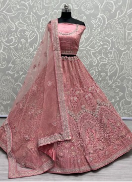 Pink Thread Work Lehenga Choli