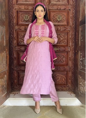 Pink Viscose Engagement Salwar Kameez