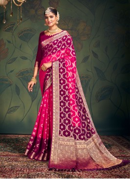 Pink Weaving Designer Saree