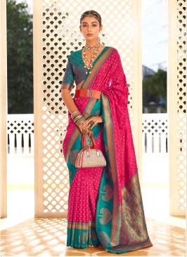 Pink Weaving Festival Trendy Saree