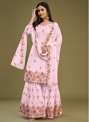 Pink Wedding Georgette Salwar Kameez