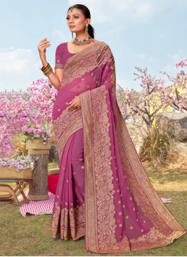 Pink Wedding Georgette Trendy Saree