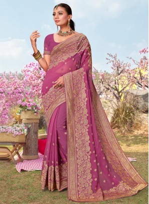 Pink Wedding Georgette Trendy Saree