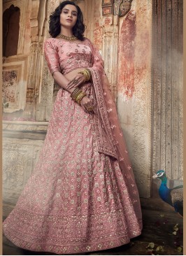 Pink Zari Bridal Lehenga Choli