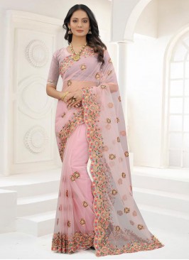 Pink Zari Festival Designer Contemporary Saree