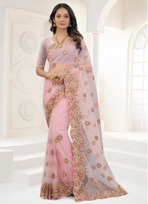 Pink Zari Festival Designer Contemporary Saree