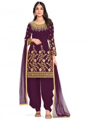 Piquant Purple Patiala Salwar Kameez