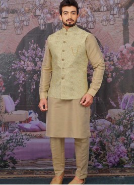 Pista Green Color Kurta For Mens