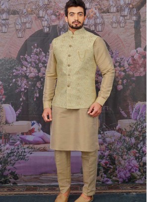 Pista Green Color Kurta For Mens