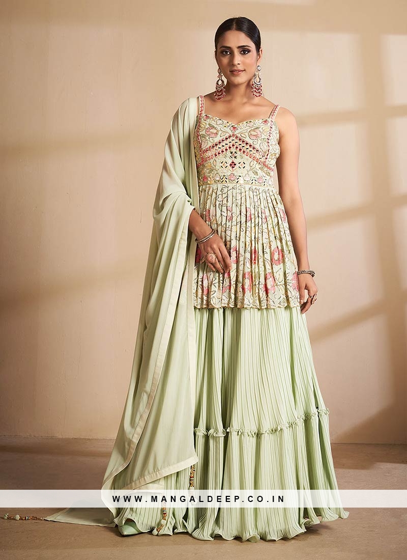 Latest Walima Dress - Pistachio Green Maxi - Lehenga Dupatta | Pakistani  bridal wear, Pakistani bridal, Walima dress