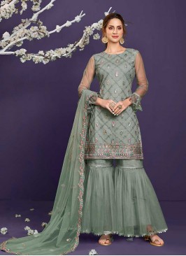 Pista Green Color Sharara Suit