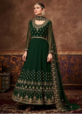 Pleasance Green Embroidered Ankle Length Anarkali Suit
