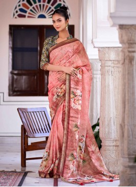 Pleasance Peach Classic Saree