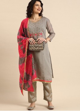 Pleasance Silk Grey Salwar Suit