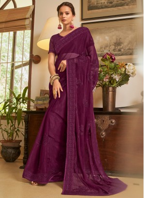 Pleasance Swarovski Organza Contemporary Saree